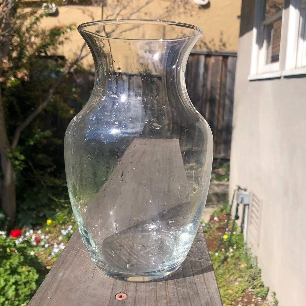 Transparent glass vase